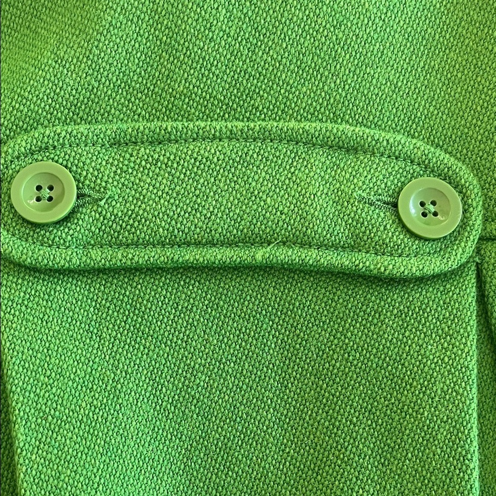 Gap Girls Wool Blend Pea Coat L Apple Green Peter Pan Collar Retro - Picture 9 of 11